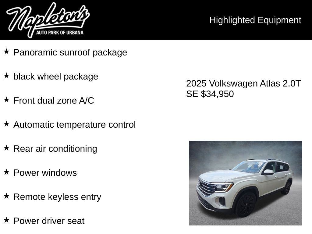 Used 2025 Volkswagen Atlas 2.0T SE w/Technology SUV
