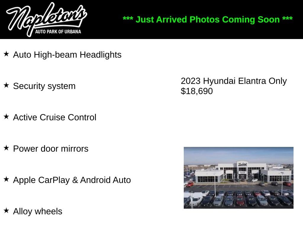 Used 2023 Hyundai Elantra SEL with VIN 5NPLM4AG9PH103404 for sale in Urbana, IL