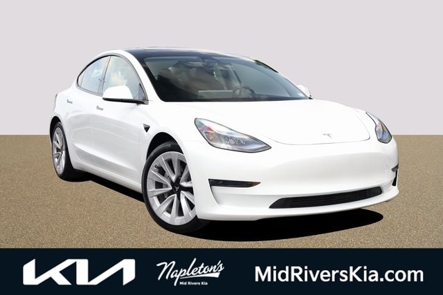 Used 2021 Tesla Model 3 Base with VIN 5YJ3E1EA1MF063718 for sale in St. Peters, MO
