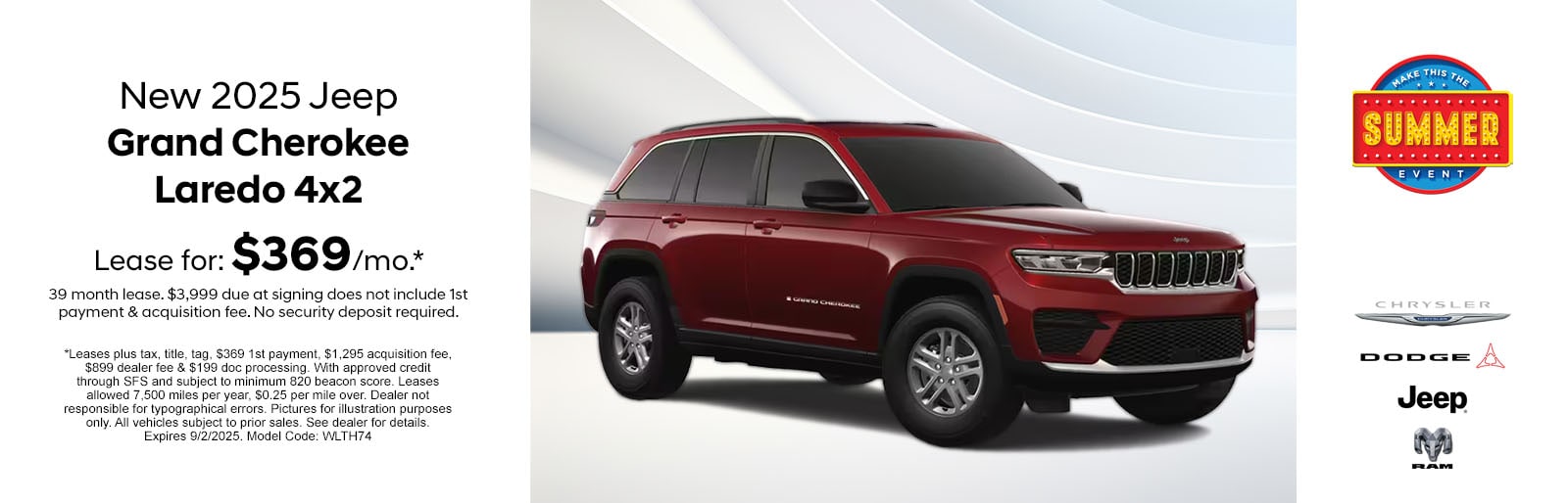 2025 Grand Cherokee Laredo 4x2 Summer Event