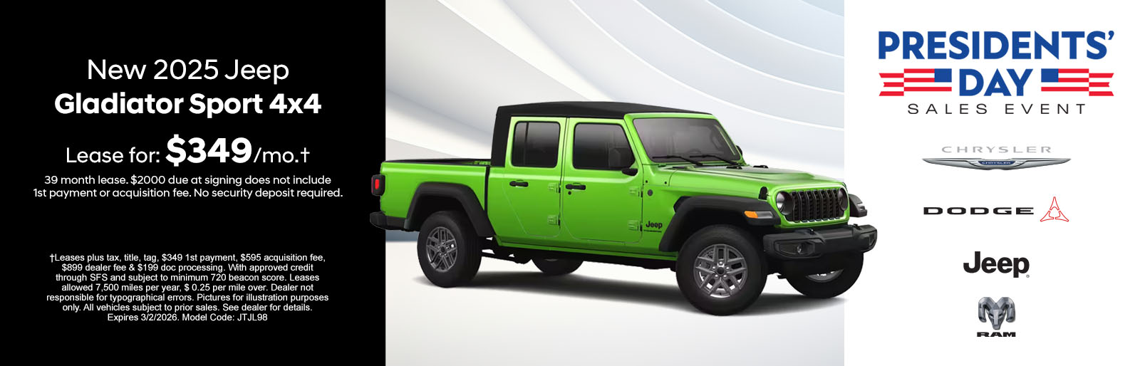 New 2025 Jeep Gladiator Sport 4x4