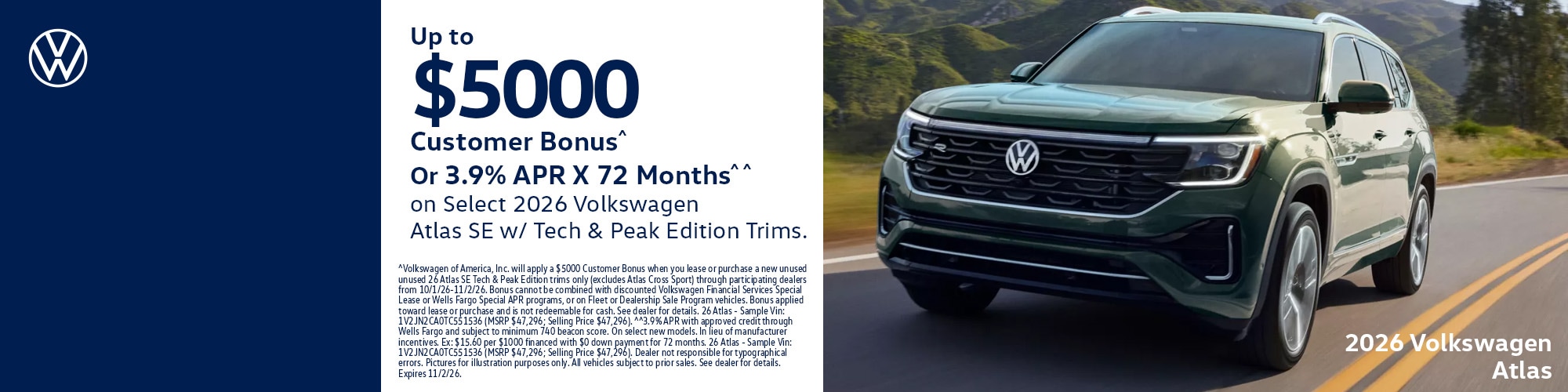 VW Incentives October