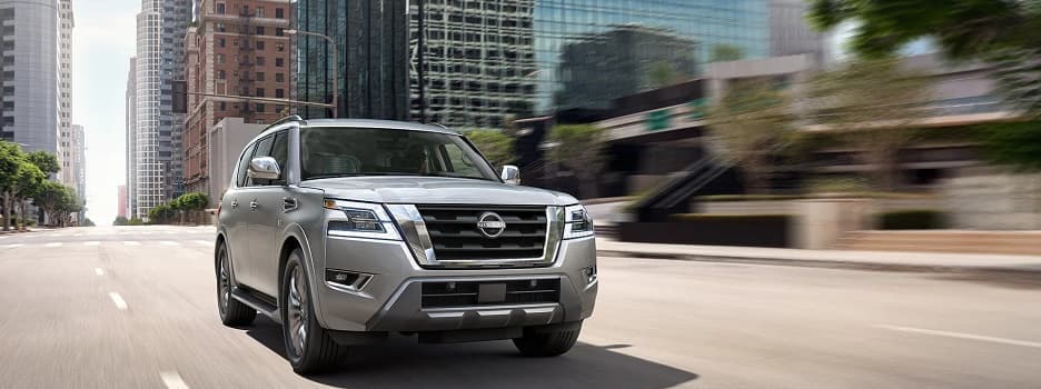 Silver Nissan Armada Platinum