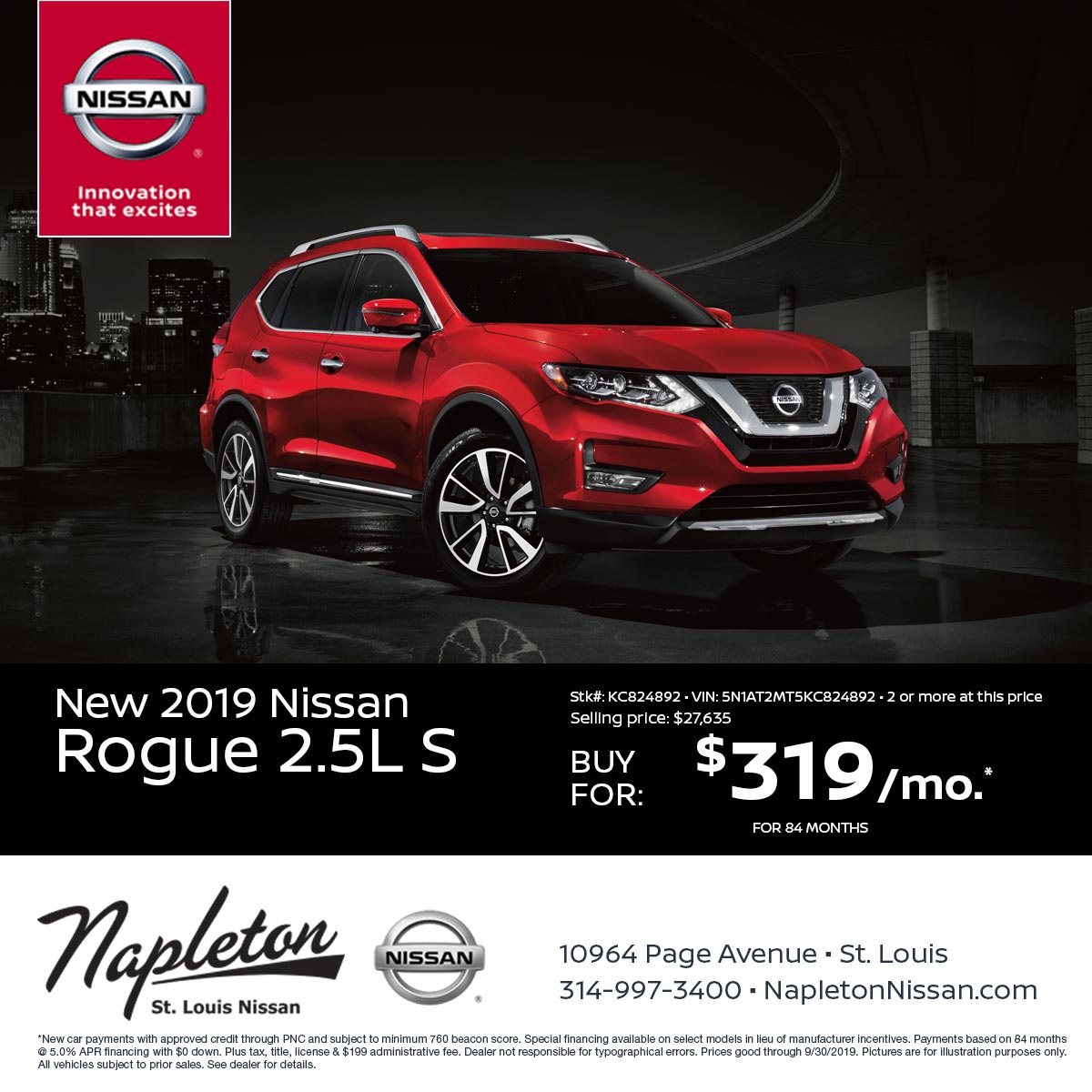 2019 Nissan Rogue SUV New 2019 Nissan Rogue SUV