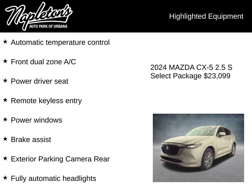 Used 2024 Mazda CX-5 2.5 S Select Package Sport Utility