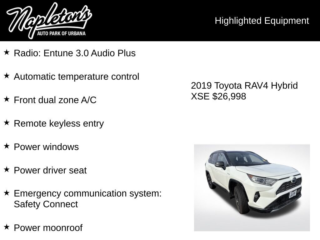 Used 2019 Toyota RAV4 Hybrid XSE Sport Utility