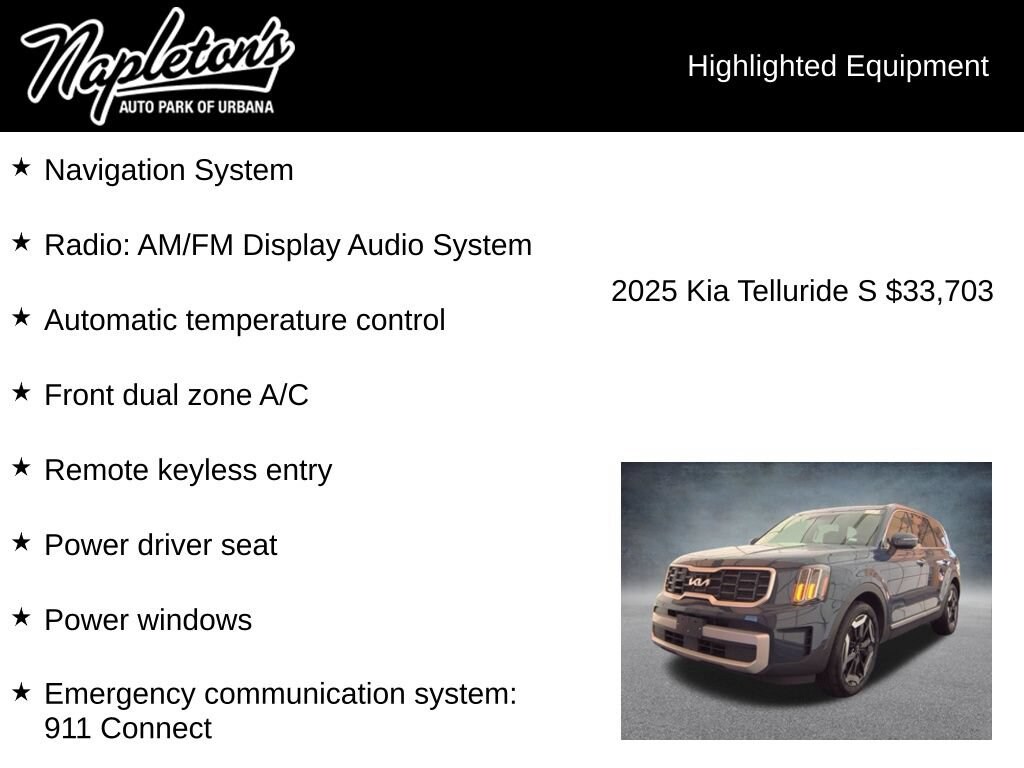 Used 2025 Kia Telluride S Sport Utility