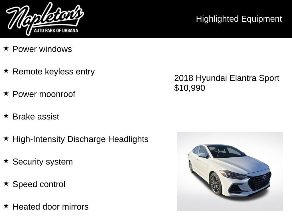 Used 2018 Hyundai Elantra Sport Sedan