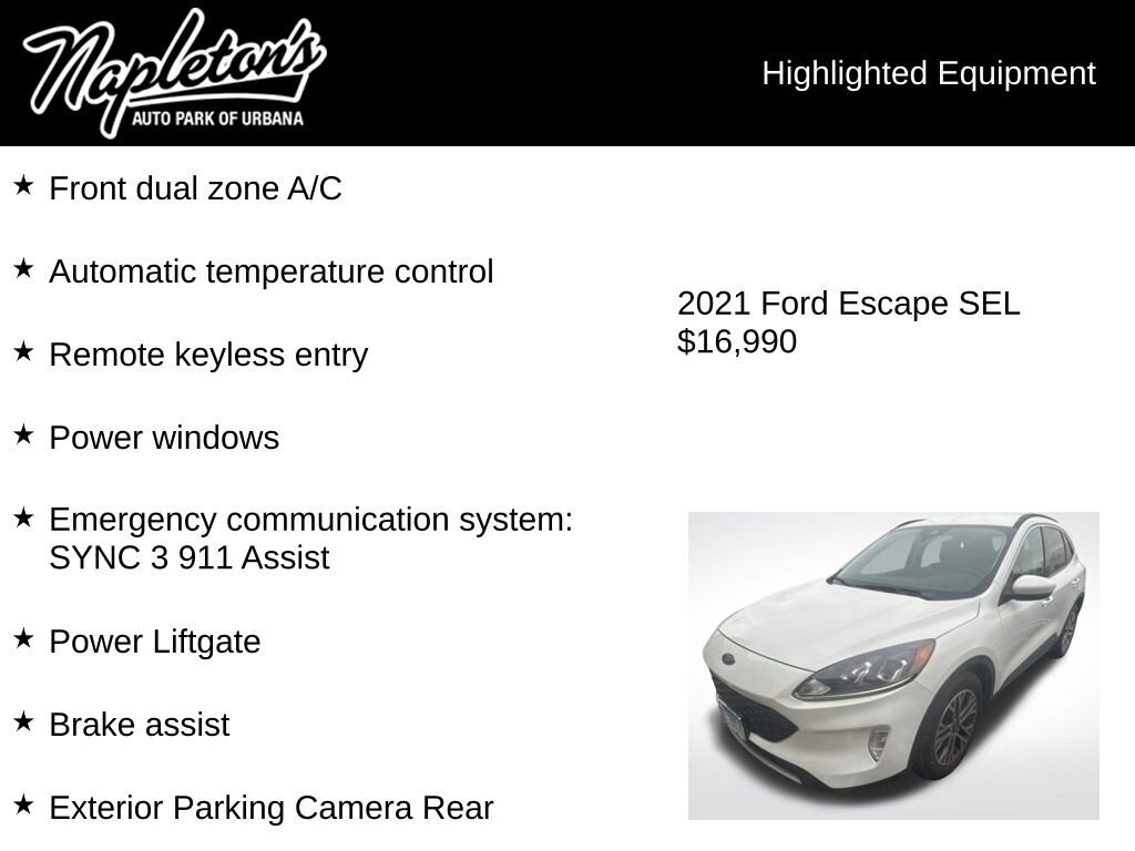 Used 2021 Ford Escape SEL Sport Utility