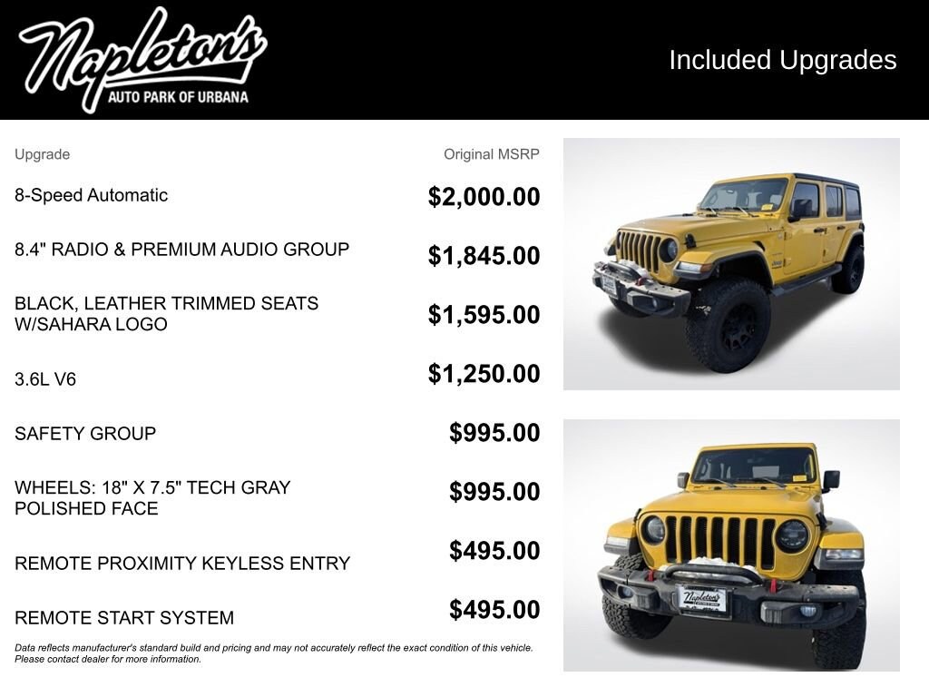 Used 2020 Jeep Wrangler Unlimited Sahara Sport Utility