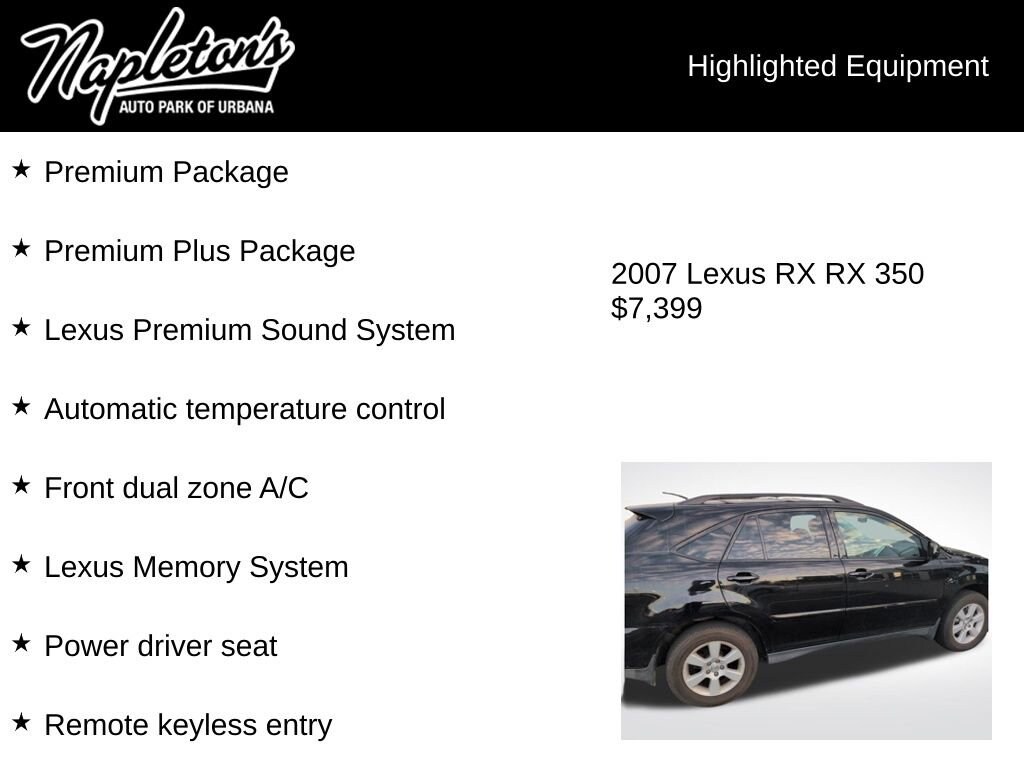 Used 2007 Lexus RX 350 Sport Utility