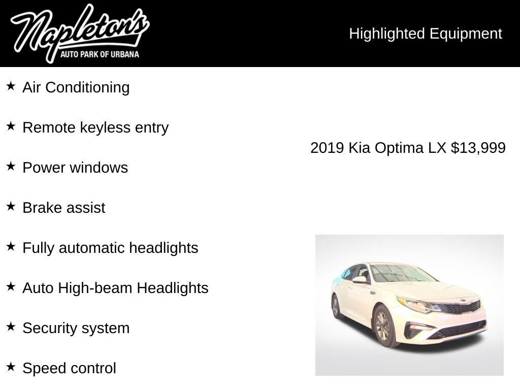 Used 2019 Kia Optima LX Sedan