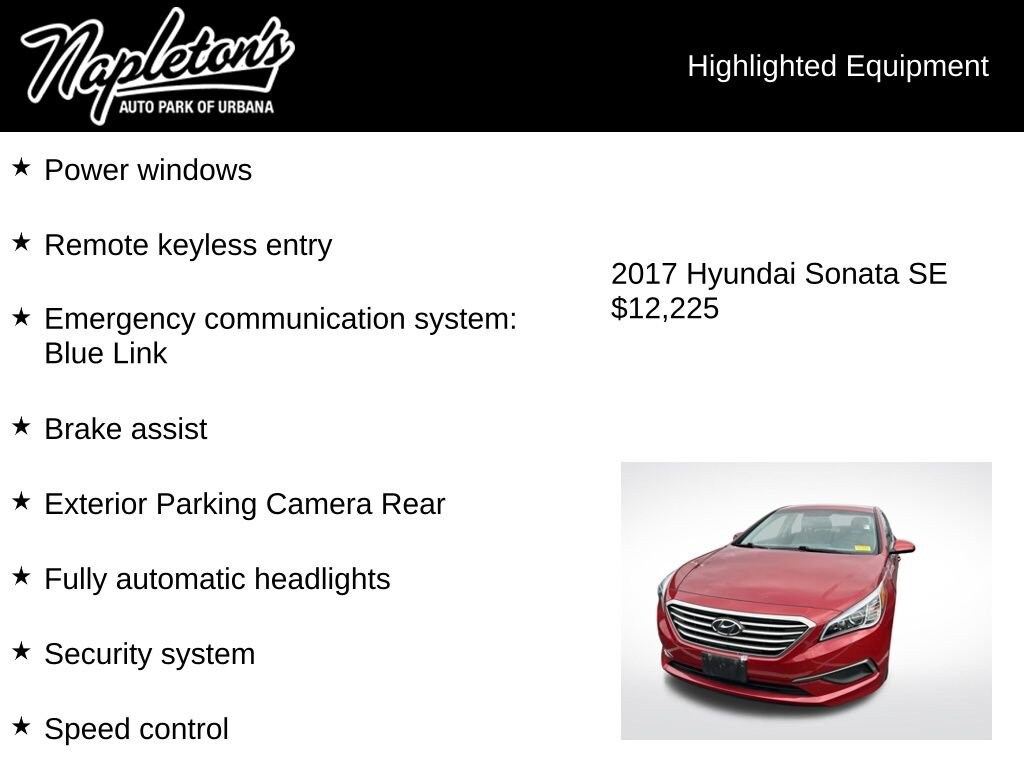 Used 2017 Hyundai Sonata SE Sedan