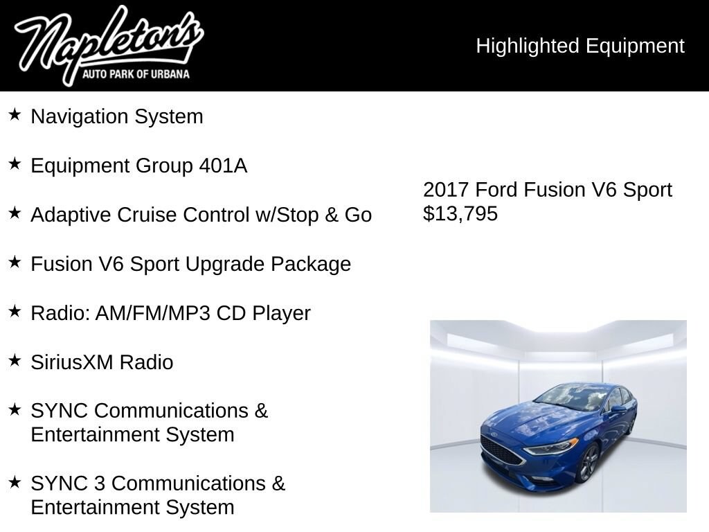 Used 2017 Ford Fusion Sport Sedan