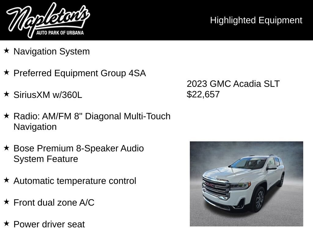 Used 2023 GMC Acadia SLT Sport Utility