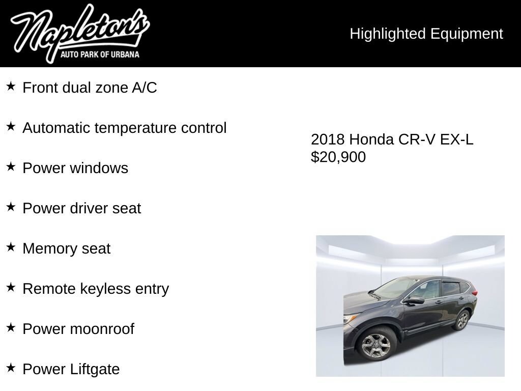Used 2018 Honda CR-V EX-L Sport Utility