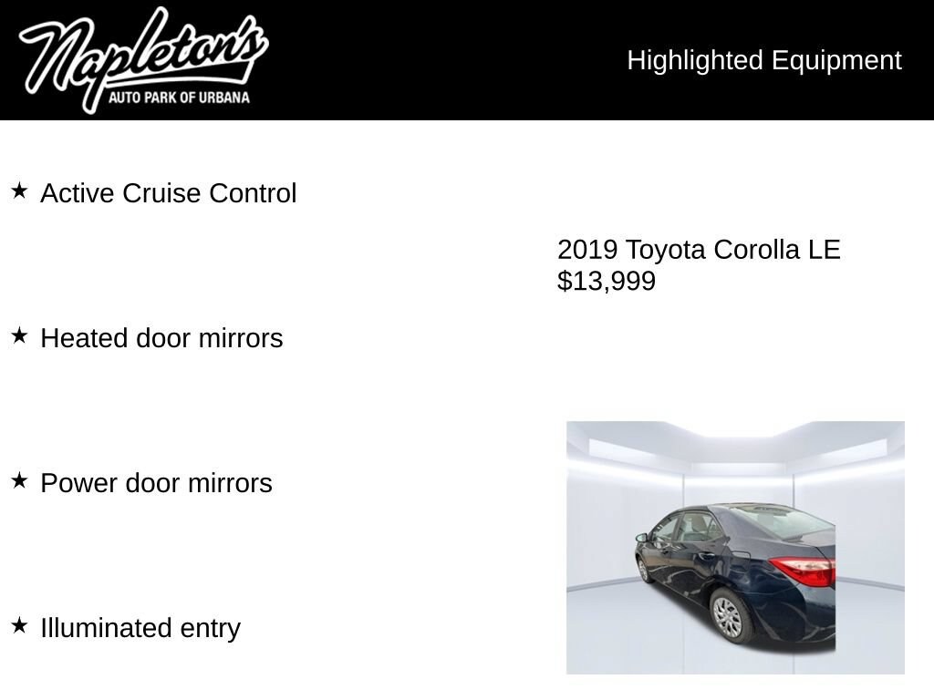 Used 2019 Toyota Corolla LE Sedan