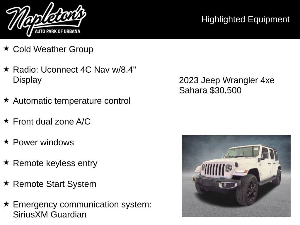 Used 2023 Jeep Wrangler Sahara 4xe Sport Utility