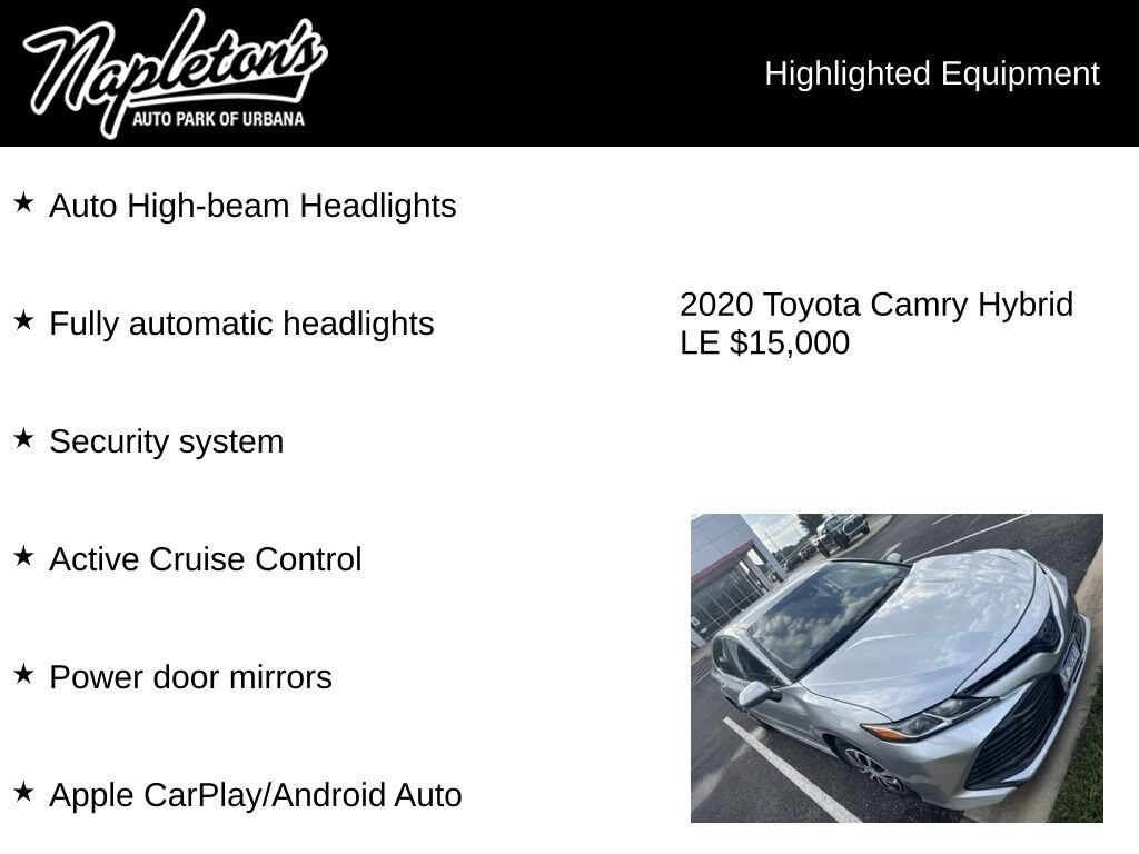 Used 2020 Toyota Camry Hybrid LE Sedan