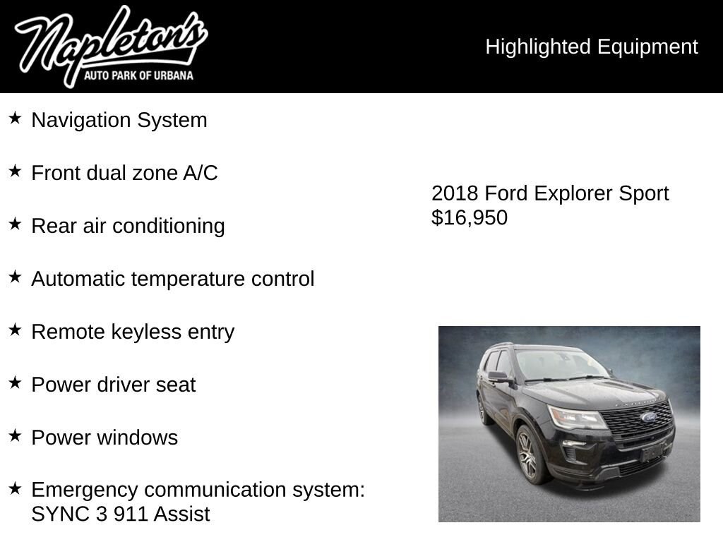 Used 2018 Ford Explorer Sport Sport Utility