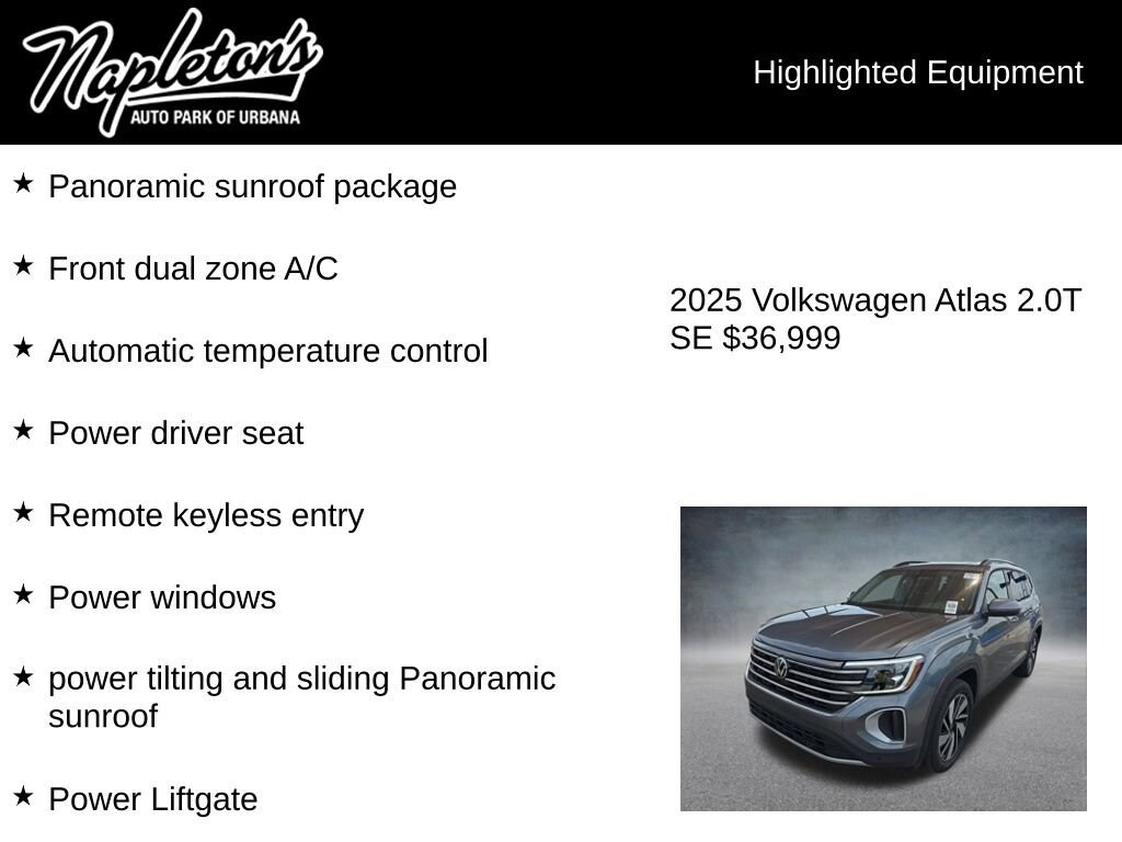 Used 2025 Volkswagen Atlas 2.0T SE w/Technology Sport Utility