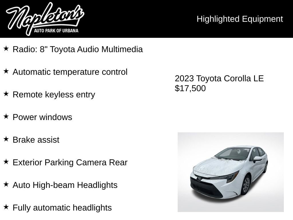 Used 2023 Toyota Corolla LE Sedan