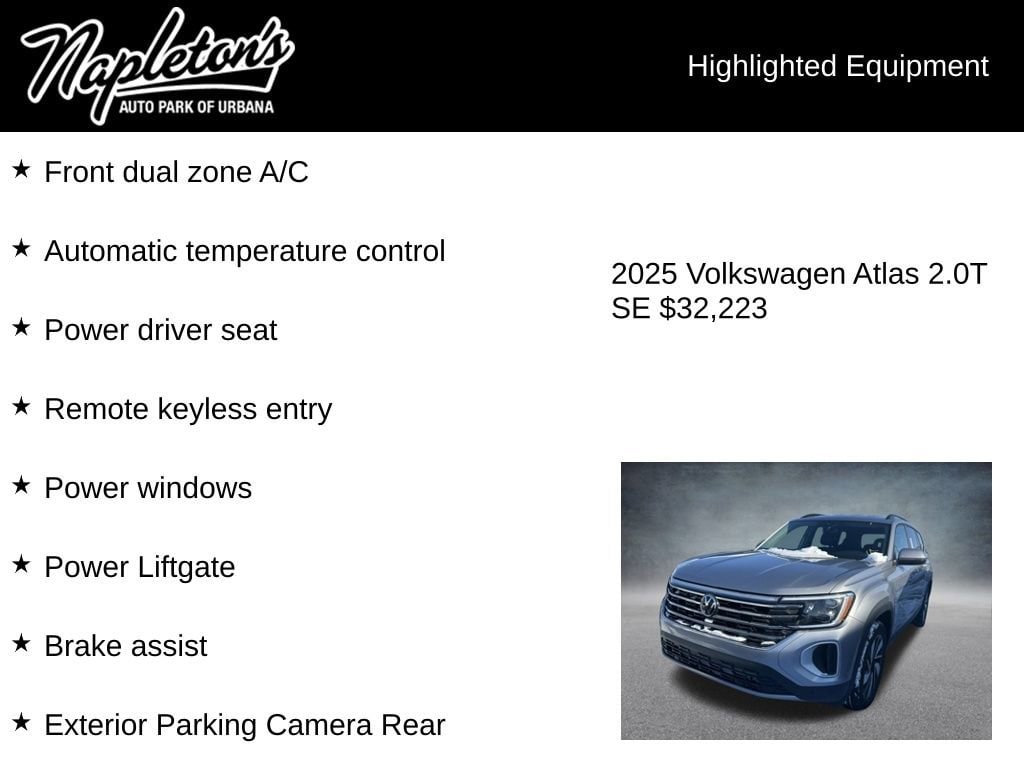 Used 2025 Volkswagen Atlas 2.0T SE w/Technology Sport Utility