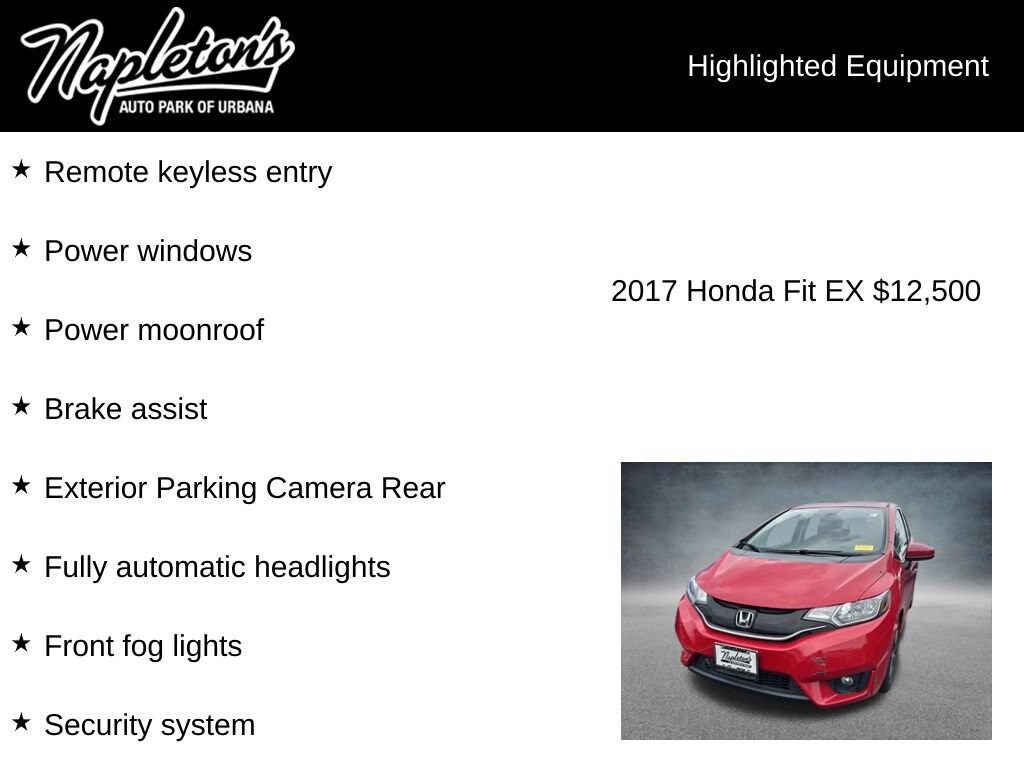 Used 2017 Honda Fit EX Hatchback