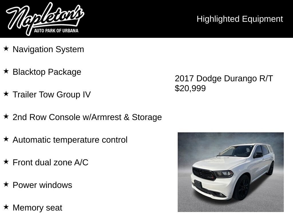 Used 2017 Dodge Durango R/T Sport Utility