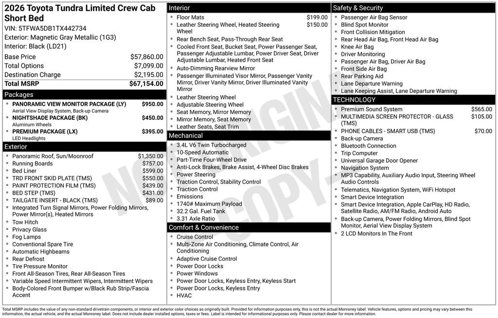 New 2026 Toyota Tundra Limited Truck CrewMax