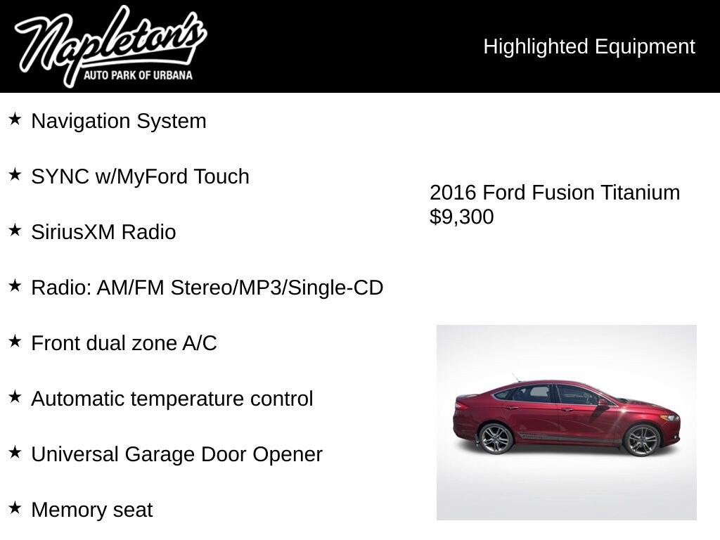 Used 2016 Ford Fusion Titanium Sedan