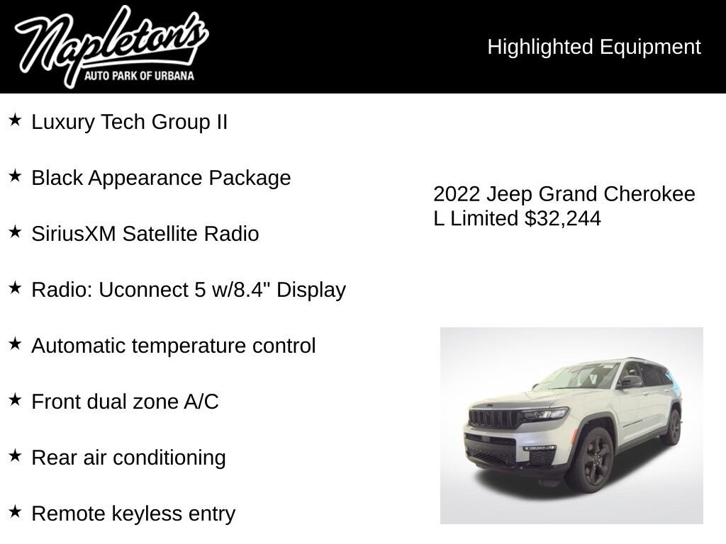 Used 2022 Jeep Grand Cherokee L Limited Sport Utility
