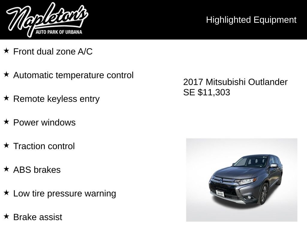 Used 2017 Mitsubishi Outlander SE Sport Utility