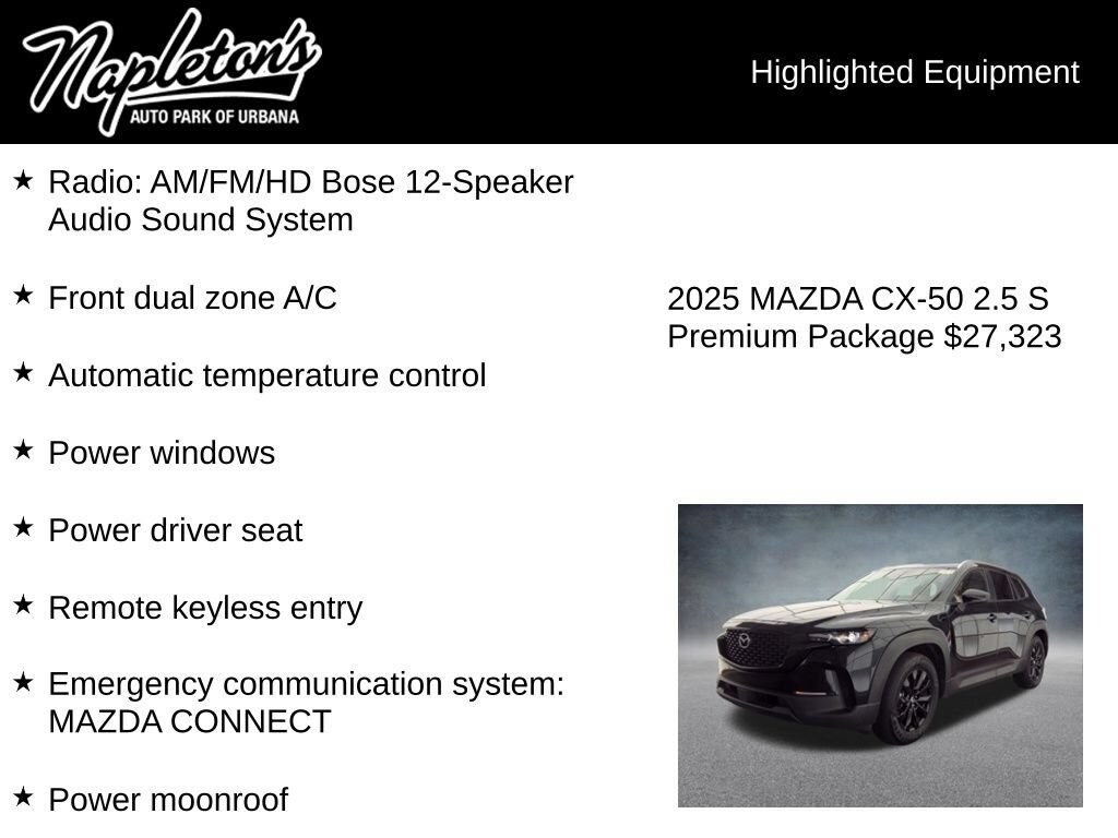 Used 2025 Mazda CX-50 2.5 S Premium Package Sport Utility