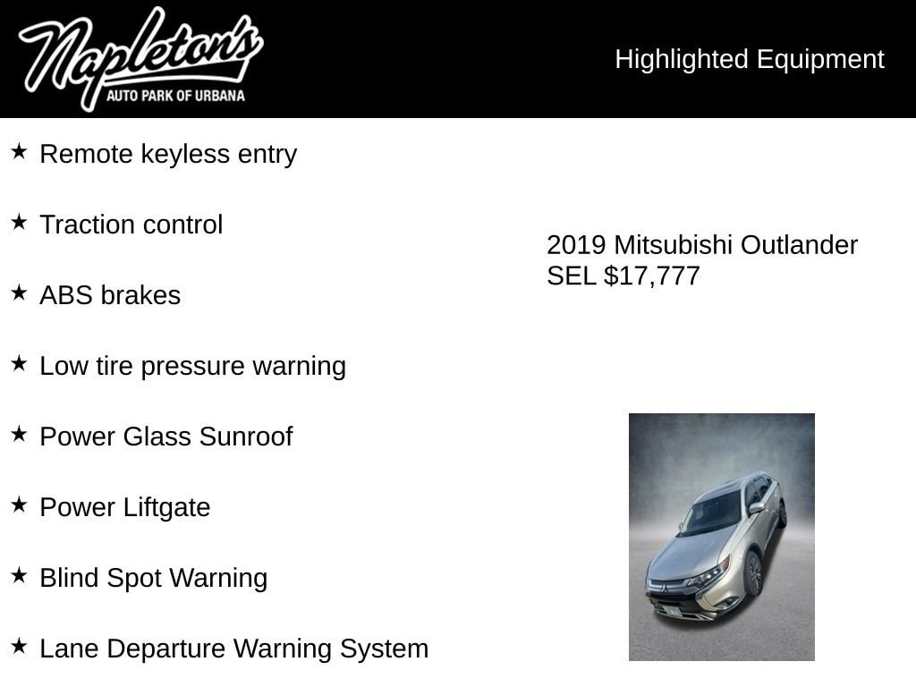 Used 2019 Mitsubishi Outlander SEL Sport Utility