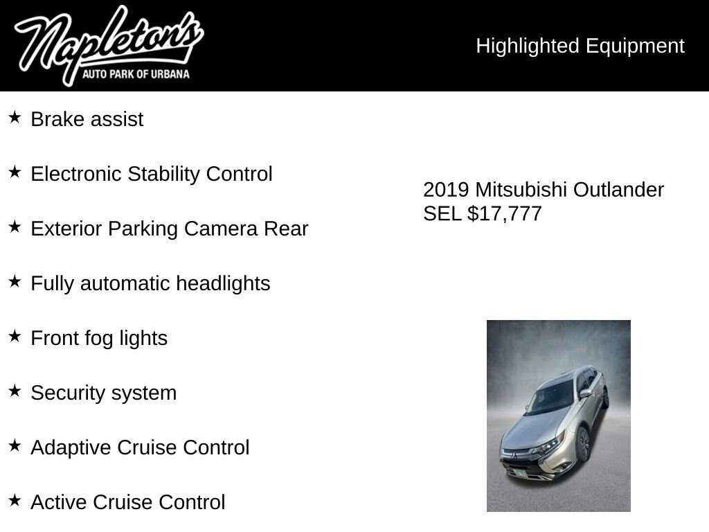 Used 2019 Mitsubishi Outlander SEL Sport Utility