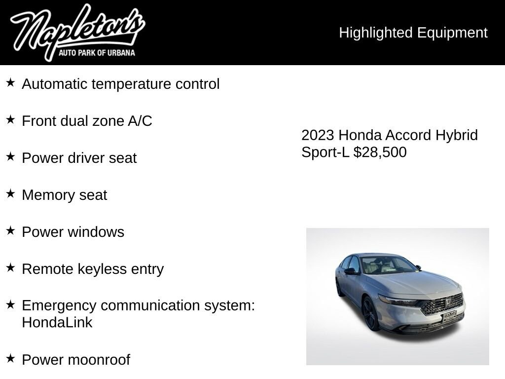 Used 2023 Honda Accord Hybrid Sport-L Sedan