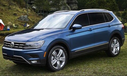 blue volkswagen tiguan suv