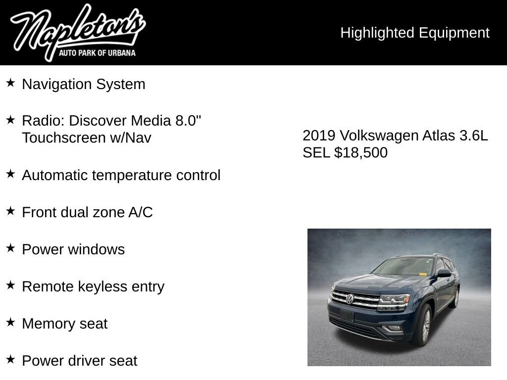 Used 2019 Volkswagen Atlas SEL SUV