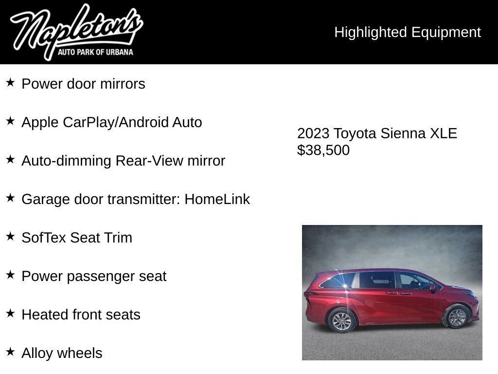 Used 2023 Toyota Sienna XLE Van Passenger Van