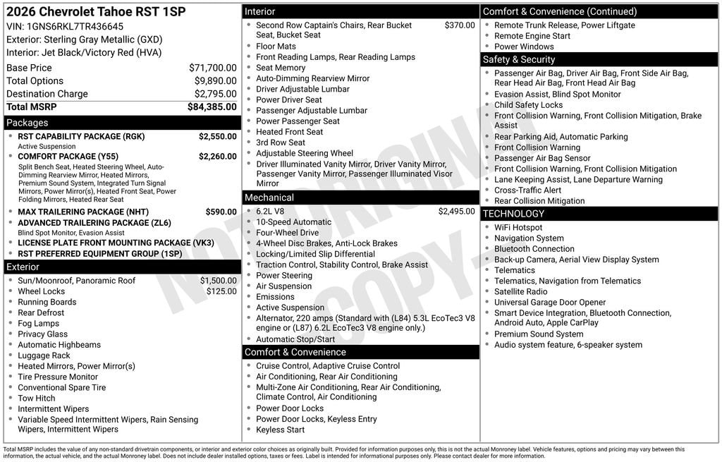 2026 Chevrolet Tahoe RST - Photo 5