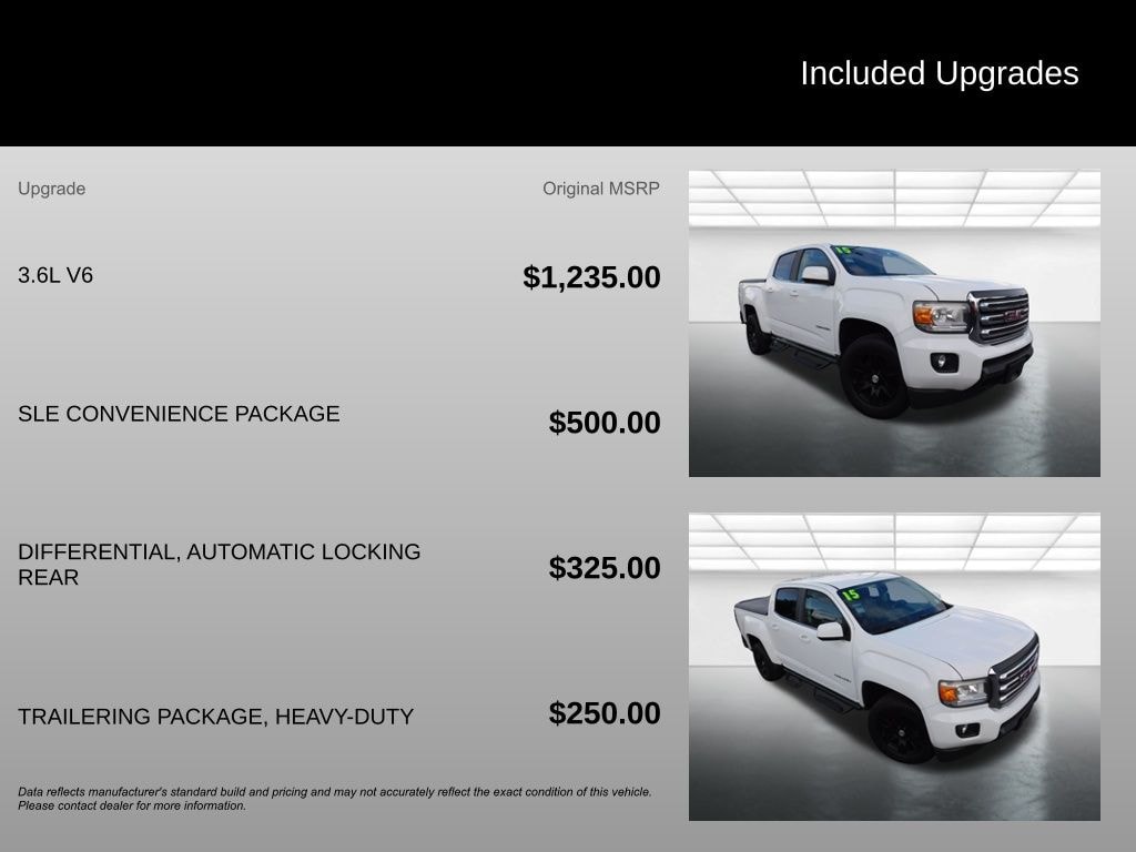 Used 2015 GMC Canyon SLE Truck Crew Cab