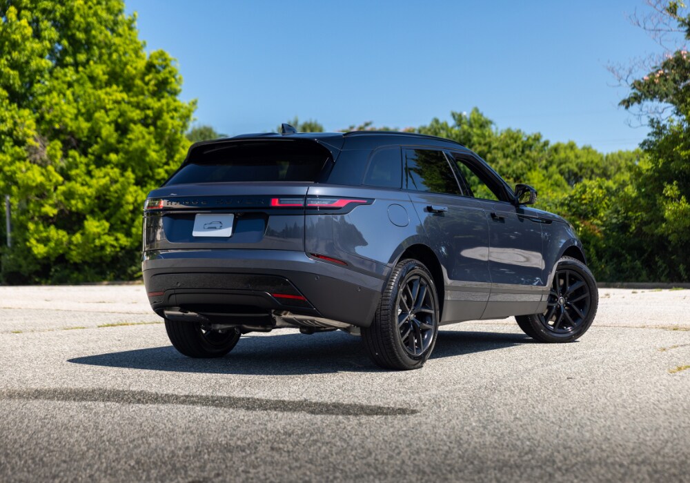 2025-land-rover-range-rover-velar-greensboro.png Rear exterior view of a 2025 Range Rover Velar for sale in Greensboro