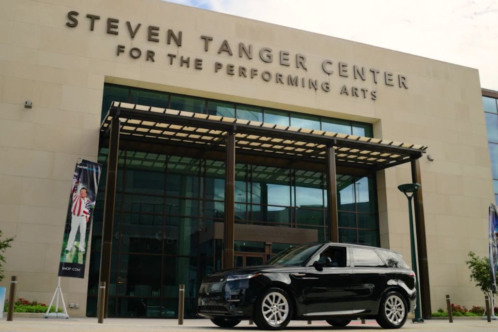 Range Rover parked in front of Steven Tanger Center for the Performing Arts in Greensboro, NC