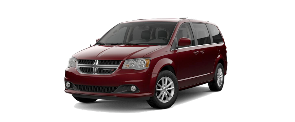 A red Dodge Grand Caravan