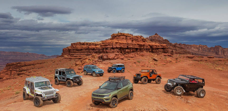 Lineup of Jeep models