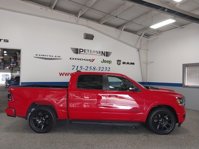 Used 2021 RAM Ram 1500 Pickup Laramie with VIN 1C6SRFJT2MN585657 for sale in Waupaca, WI