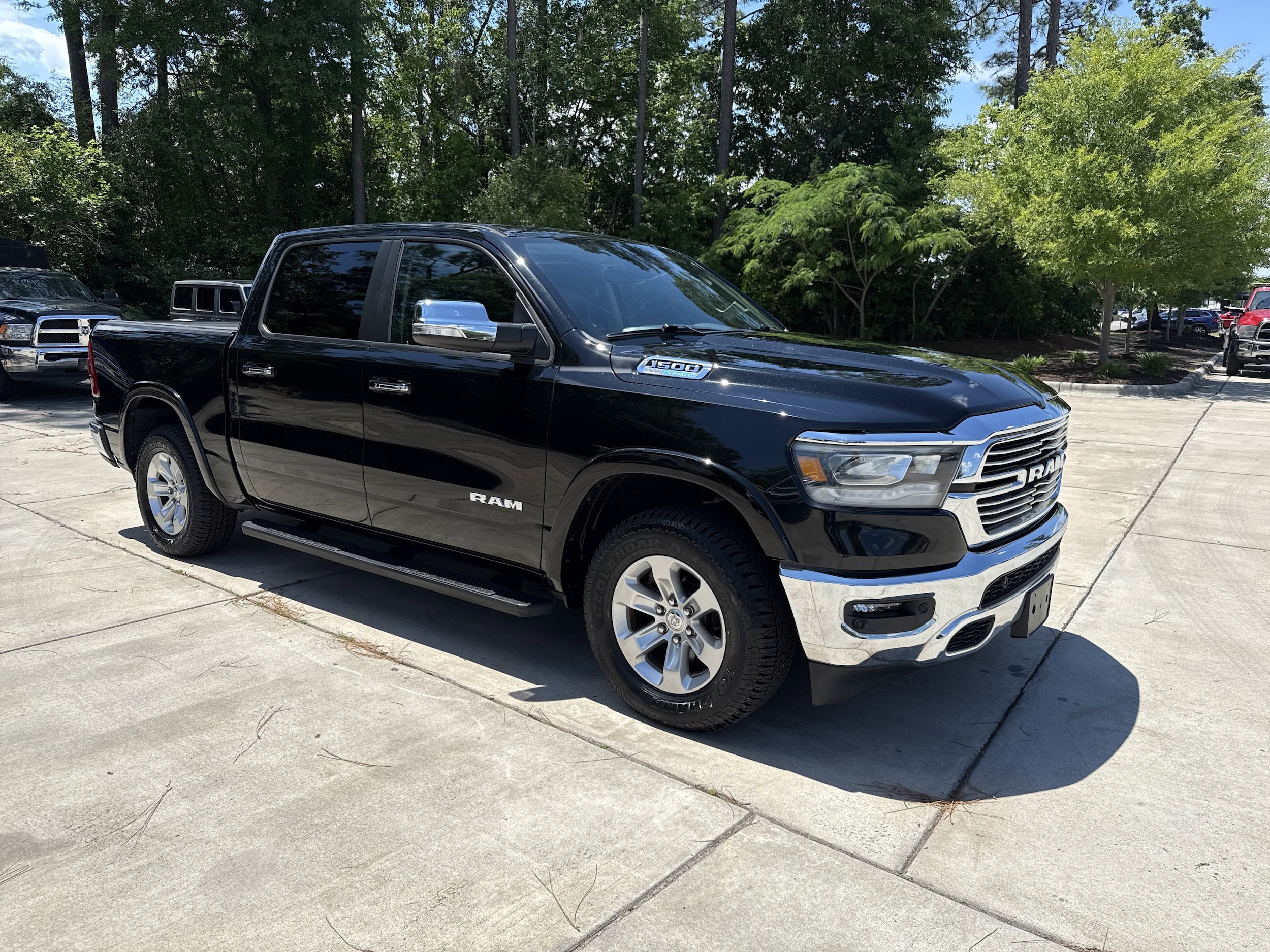 Used 2021 RAM Ram 1500 Pickup Laramie with VIN 1C6SRFJT3MN775841 for sale in Wilmington, NC