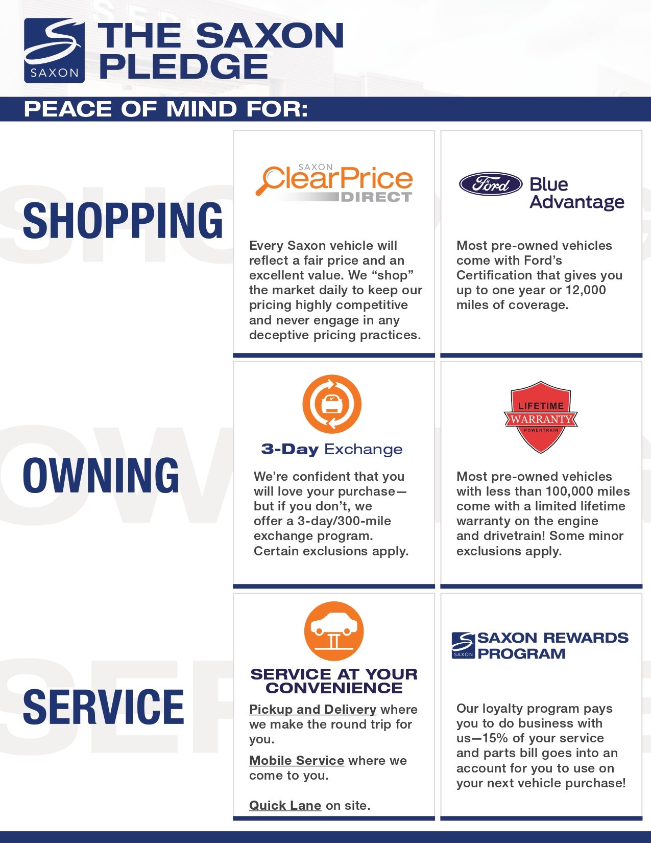 Our Saxon Pledge New Brighton Ford