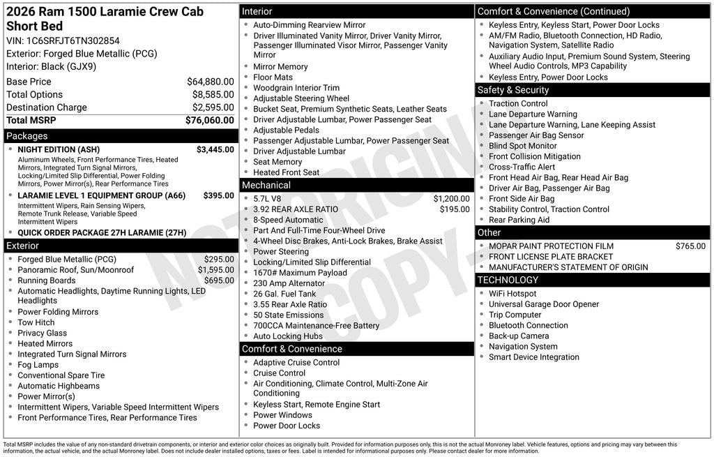 New 2026 Ram 1500 Laramie Truck Crew Cab